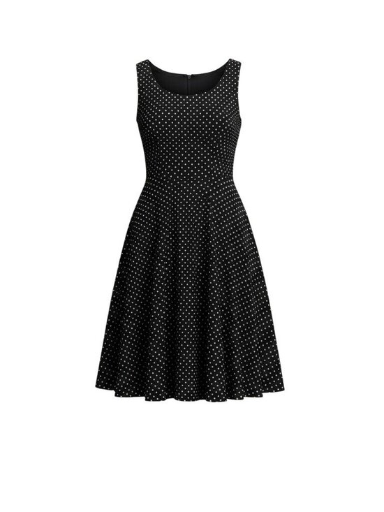 Grace Karin Polka Dot Dress Sleeveless Black White Fit and Flare Pin Up 60s Sz M - Picture 1 of 11